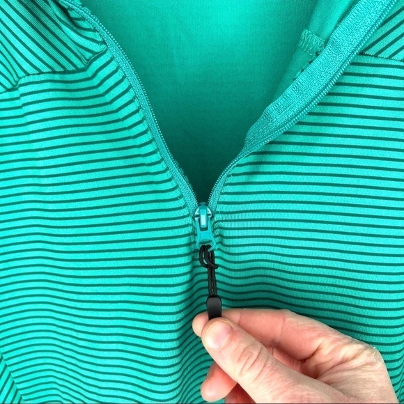 Eddie Bauer Green Stripe Pull On Half Zip Comfy Lounge Jacket Size Small - Picture 4 of 12